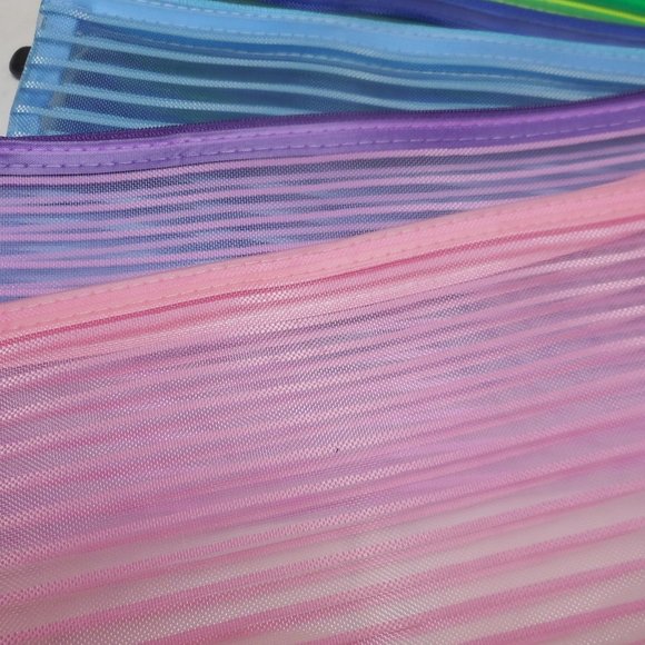 Cosmetic Pouch set of 5 travel makeup toiletry bag see-through 9" x 4.5" - Picture 2 of 6